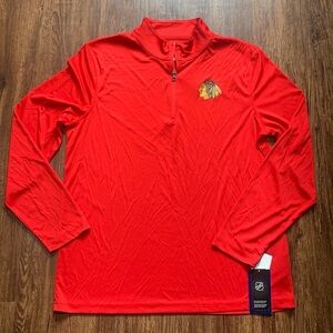 Chicago Blackhawks NHL Quarter-Zip Jacket Red Size Large NWT